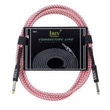 IRIN Cable de Guitarra, Cable para Instrumentos Musicales, Cable de Audio para Bajos, Cable Trenzado con Reducción de Ruido (6 Metros), Color Rosa y
