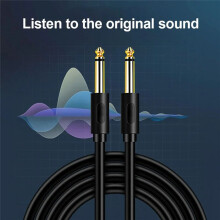 6.5mm Jack Audio Cable PVC 6.35 Jack Male to Male Aux Cable for Guitar Mixer Amplifier Bass 6.35mm,5 Meter