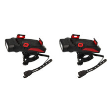 2X Multifunktionale Fahrradbeleuchtungslampe, Hupenscheinwerfer, Mountainbike-USB-Ladelichter, Reitausrüstung