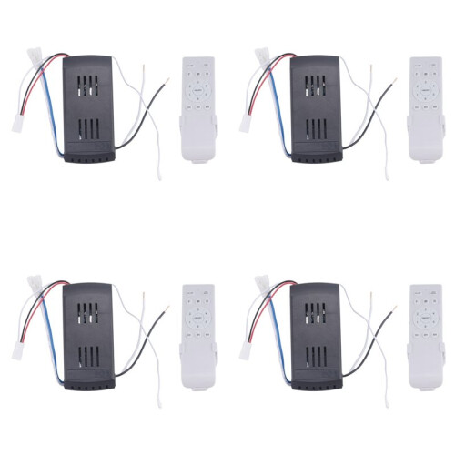 4X Universal Ceiling Fan Remote Control Kit 40W 6-Speed Timing Function Replacement Remote for  Ceiling Fans & Lights