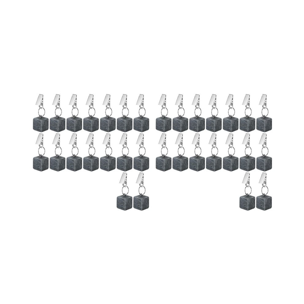 32Pcs Tablecloth Weights With Metal Clip, Table Covers Pendant Stones, Marble Table Cloth Weights For Decoration 4711420078963