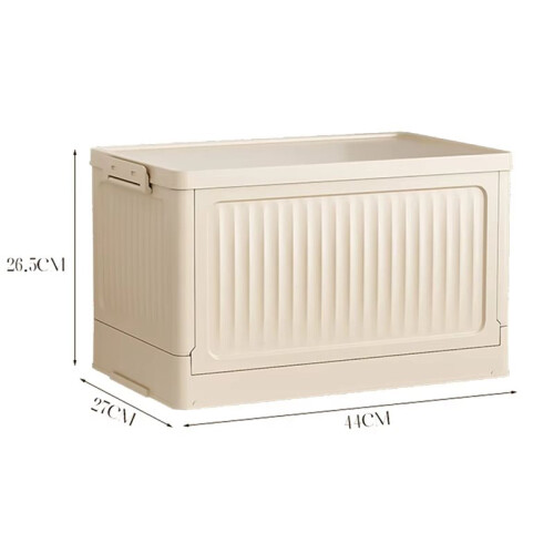 2X Large Capacity Folding Storage Box with Pulley - Stackable Plastic Organizer with Lid, Portable Container for Home 2