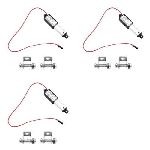 3X Micro-Type Linear Actuator,1In Stroke,60N/13.5lb,Speed 15mm/S  Electric Waterproof Motor Linear Actuator 12V