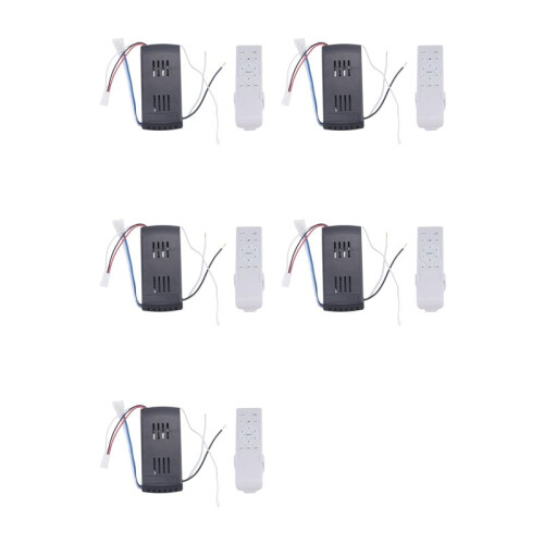 5X Universal Ceiling Fan Remote Control Kit 40W 6-Speed Timing Function Replacement Remote for  Ceiling Fans & Lights