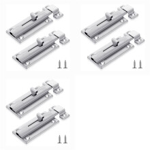 6 Pestillos Deslizantes de Acero Inoxidable, Pestillo para Puerta de Baño con Tornillo, Cerraduras Deslizantes para Herrajes para Puertas Interiores