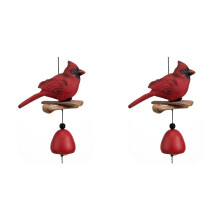 2X Cardinal Bird Wind Chime, Cardinal Gifts for  'S Love Gift, Bird Bell Chimes for Garden Backyard Church