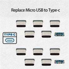 50Pcs USB Connector Type C Female Jack 5Pin SMD SMT Type-C Socket Charging Port for PCB Soldering DIY Repair Adapte