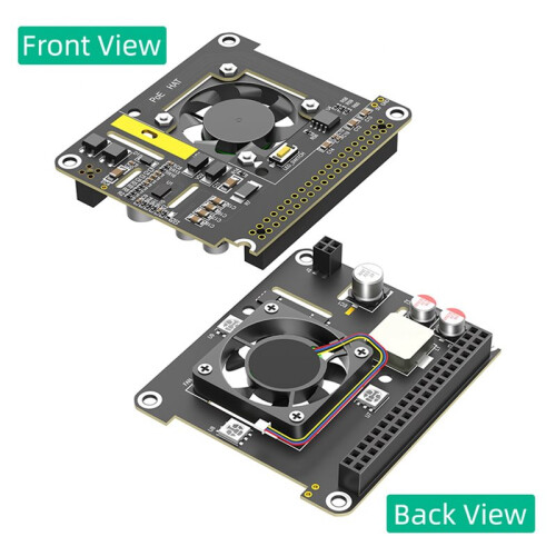 2X PoE HAT für Raspberry Pi 5 mit Lüfter/Computermodul 5, mit Automatischer Verfärbung der LED-Leuchte 2