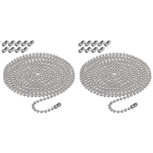 2X Rolgordijnbevestiging Metalen Kralenketting met Kralengespen Accessoires Huishouden voor Iedereen Lampkoorddecoratie