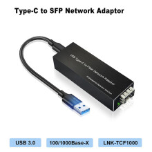 2X USB-C to SFP Gigabit Ethernet Adapter USB3.0 Type-C to 100/1000Base-X SFP Network Card