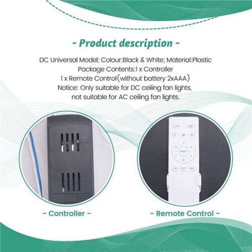5X Universal Ceiling Fan Remote Control Kit 40W 6-Speed Timing Function Replacement Remote for  Ceiling Fans & Lights 2