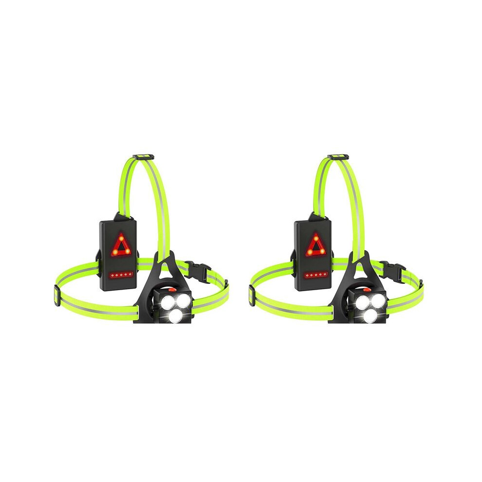 2X Night Running Lights For Runners, Led Chest Lamps With Reflective Vest Gear And Rechargeable Battery Charging Lights 6033243815531