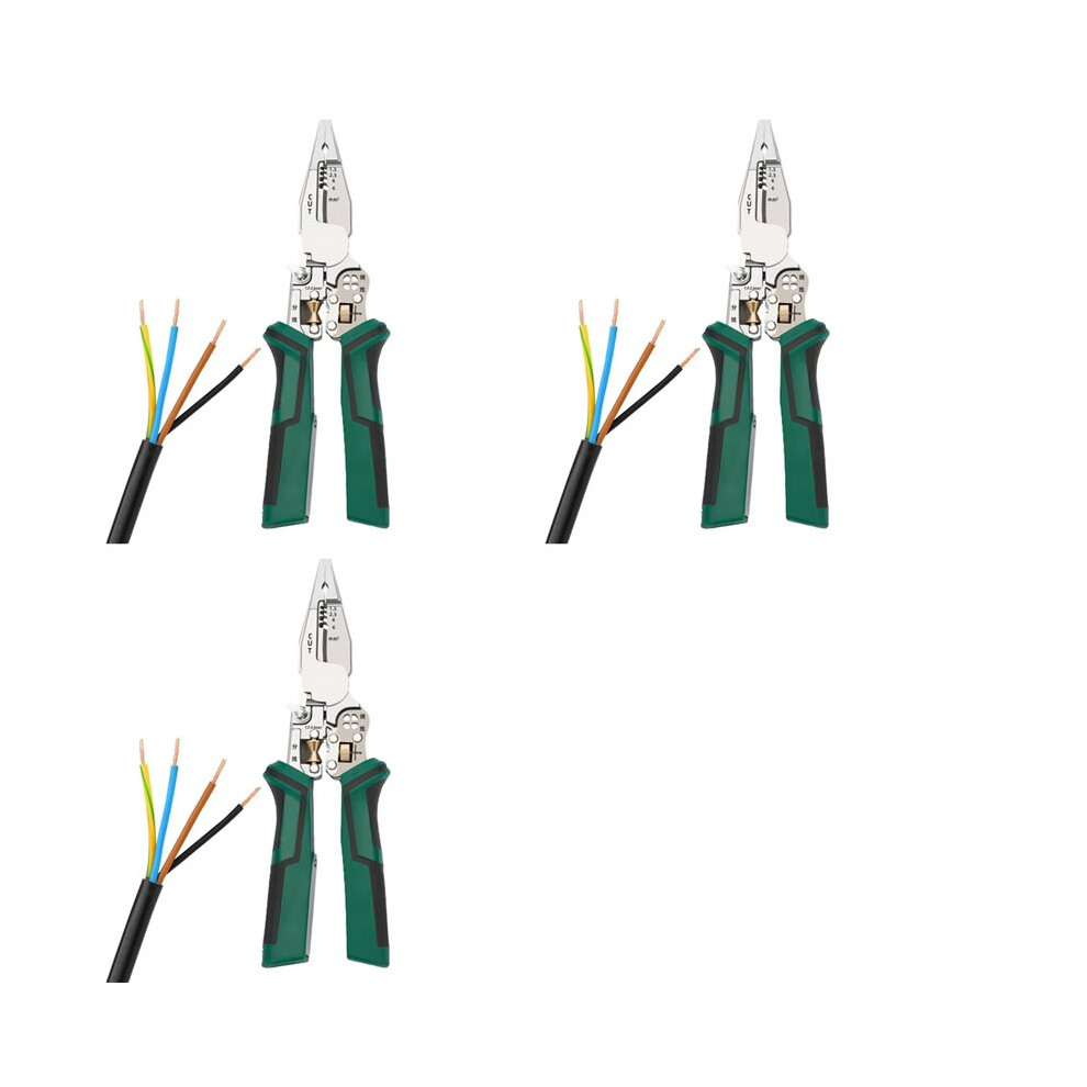 3X 10 In 1 Electrical Cable Stripper Plier Voltage Tester Scissors With Electricity Measurement Function 4712681755068