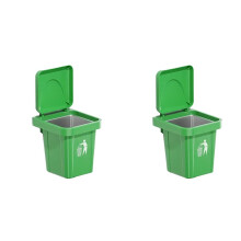 2X Stainless Steel Wall-Hanging Ashtray with Lid Trash Can-Shaped Living Room Fly Ash-Proof Punch-Free Bathroom B