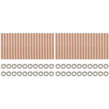 40 Peças de Pavios de Vela em Espiral de Madeira 4x0,32 Polegadas/100x8 mm, Tubo de Pavio de Madeira com Suportes para Fabricação de Velas, Madeira