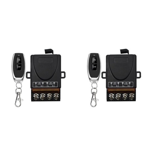 2X AC 220V 30A 1CH 433MHz Wireless Remote Control  RF Relay Receiver Off/ Transmitter