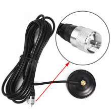 2X Antena de Rádio CB de 27 MHz Mag1345 PL259 Conector com Base Magnética e Cabo de Alimentação Central de 4 Metros para Rádio de Banda Cidadã