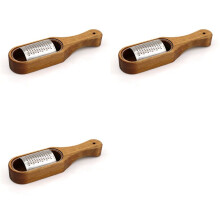 3X Grattugia per Formaggio nel Legno con Manico, Grattugia per Formaggio Marrone Rustico con Spazio per Riporre I Formaggi, per Cioccolato al Limone