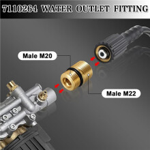 4 Pezzi 7110264 Raccordo di Uscita 'Acqua per Pompa Idropulitrice, Connettore di Uscita 'Acqua da M20 Maschio A M22 Maschio
