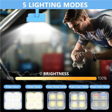 2X Rechargeable Solar LED Spotlight - USB Outdoor Floodlight, Powerful Projector Construction Lamp