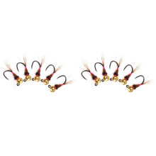 10pcs Tungsten Bead Jig Euro Nymph Fly Fishing Lures Fast Sinking for Trout and Grayling Bait Set