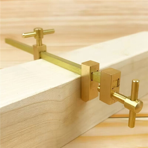 2X Woodworking Wood Clamp, Brass Parallel Clamp Fast Fixed Clip Auxiliary Fixture Splicing Board Positioning Panel 18cm 2