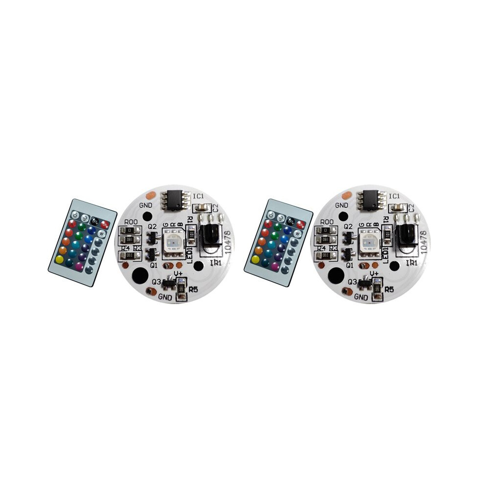 2X 5V Low Voltage Led S Plate Color Rgb Lamp Board 3W Colorful Gradient Source Ir 24-Key Wireless Remote Light 4712256590094