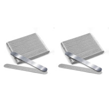 2X Nail File 180 Grit Russian Manicure Reusable Peel and Stick Nail Files, Replaceable Emery Boards,Steel Base
