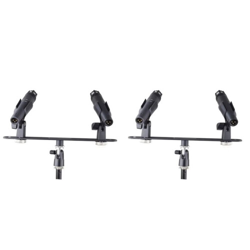 2X per Alctron MAS020 Supporto per Doppio Microfono Supporto per Doppio Microfono per Registrazione Stereo