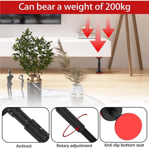 Telescopic Support Rod Mounting Support Adjustable 18-44cm, Ceiling Support Cabinet Lifting Bar (Pack of 4) 2