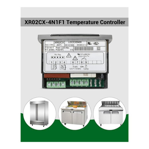 2X for Dixell XR02CX-4N1F1 Temperature Controller, Replace for Dixell Temperature Controller for Refrigerators/Freezer 2