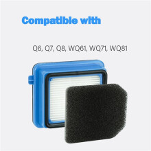 6x Filter Replacement Parts Fit for Well Q7, Q6, Q8, WQ61, WQ71, WQ81 Vacuum Cleaner Accessory Set