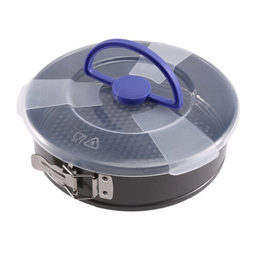 2X Springform Cake Tin, Round Springform Cake Tin, Non-Stick Cake Tin, Springform Pan with Lid and Removable Base 2