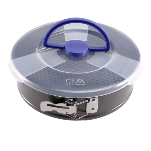 2X Springform Cake Tin, Round Springform Cake Tin, Non-Stick Cake Tin, Springform Pan with Lid and Removable Base