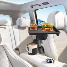 2X Universal Car Cup Holder Tray - 360 Rotating Adjustable Dual Cup Organizer, Portable Food Tray for Vehicles