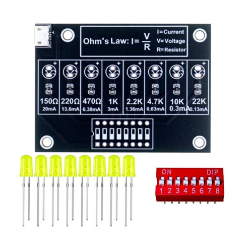 DIY Soldering Practice Kit Ohm'S Law Current Test Electronic Teaching Lab Practical Train Soldering Kit Practice Board