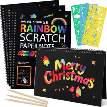 3 Packs Art for Kids, Rainbow Scratch Notebook Paper Art Gifts for Kids Art  Birthday Party Games