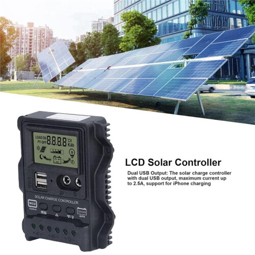 PWM Controllers, Power Off Memory Backflow Resistance Circuit Dual USB Solar Controller for Batteries (30A) 2