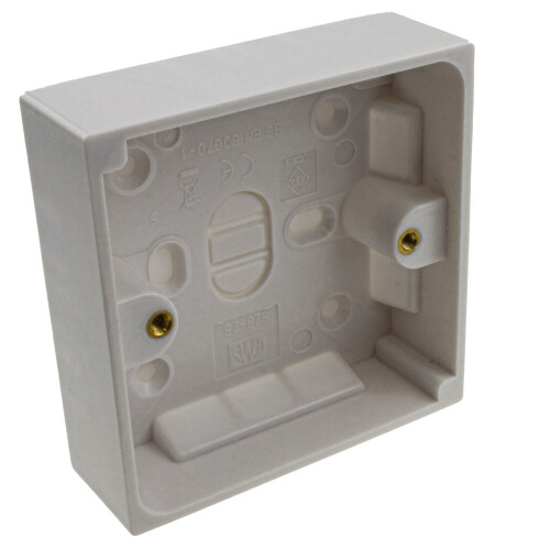 kenable [20 Pack] Surface Mount Back Box Pattress Box 1 Gang 25mm 2