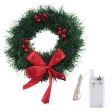 Car Christmas Wreath for Car Truck SUV LED Light Decoration Grill Decoration Car All Weather Winter Holiday Wreath