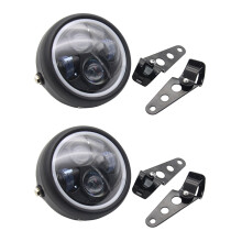 2pcs 6.5 Inch LED Motorcycle Headlight HiLo Light Lamp Bulb DRL for Sportster Cafe Racer Bobber