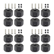 16 pièces moyeu hexagonal de roue de 12MM pour pièce de voiture 1/10 RC chenille axiale SCX10 Traxxax Trx4 MST RC, 8mm