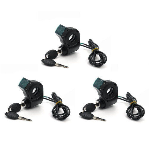 3X E-Bike Ignition Lock Key Thumb Throttle Voltmeter Digital Voltage Display  for  M4  M365 Universal