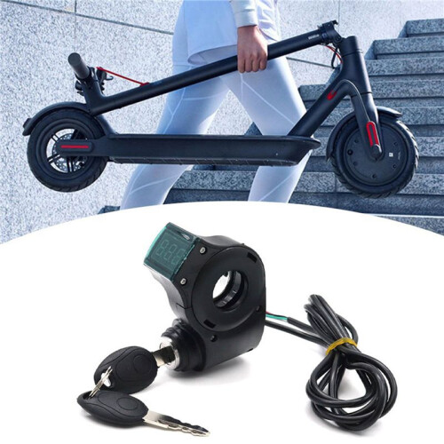 3X E-Bike Ignition Lock Key Thumb Throttle Voltmeter Digital Voltage Display  for  M4  M365 Universal 1