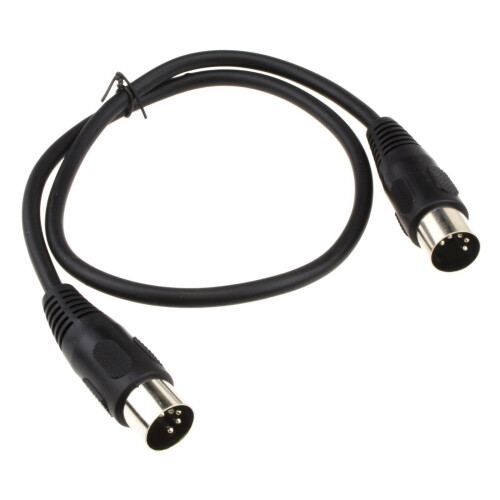 kenable MIDI 5 Pin DIN Plug to 5 Pin DIN Plug Cable 0.5m Black 1