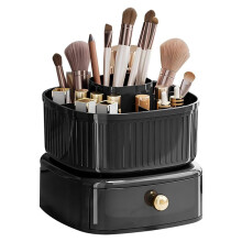 Organisateur de Maquillage Empilable, Support pour Pinceaux de Maquillage avec Plateau Organisateur de Maquillage Rotatif à 360, éTagèRe pour