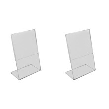 Acrylic Clear Card Holder Stand A4,Sign Label Frame, Desk Card Holders,3mm Business Card Display Holder (2 PCS)