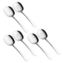 Serving Spoons Set, 10 Inch Slotted Spoon and Serving Spoon, Spoons Silverware, Cooking Spoon, Pasta Spoon,Pack Of 6