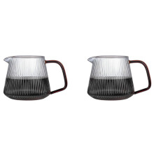 2X Wlać Serwer Do Kawy Pionowe Paski Szklany Dzbanek Do Kawy żAroodporny Dzbanek Do Kawy Kroplowej Czajnik Barista -350Ml