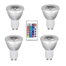 4 Lampadine GU10 e 1 Telecomando con Funzione di Memoria, 4 Modalità di Illuminazione Dinamica, Faretto con 17 Colori Intercambiabili
